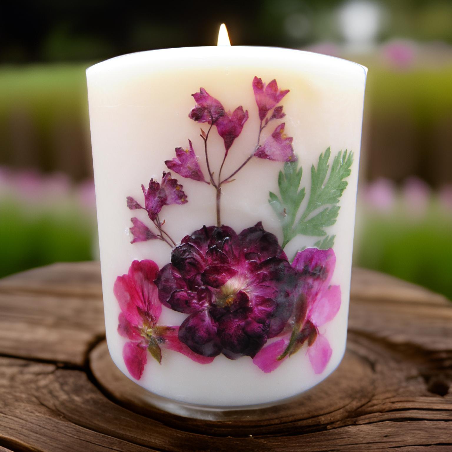 Small Pillar Flower Candle
