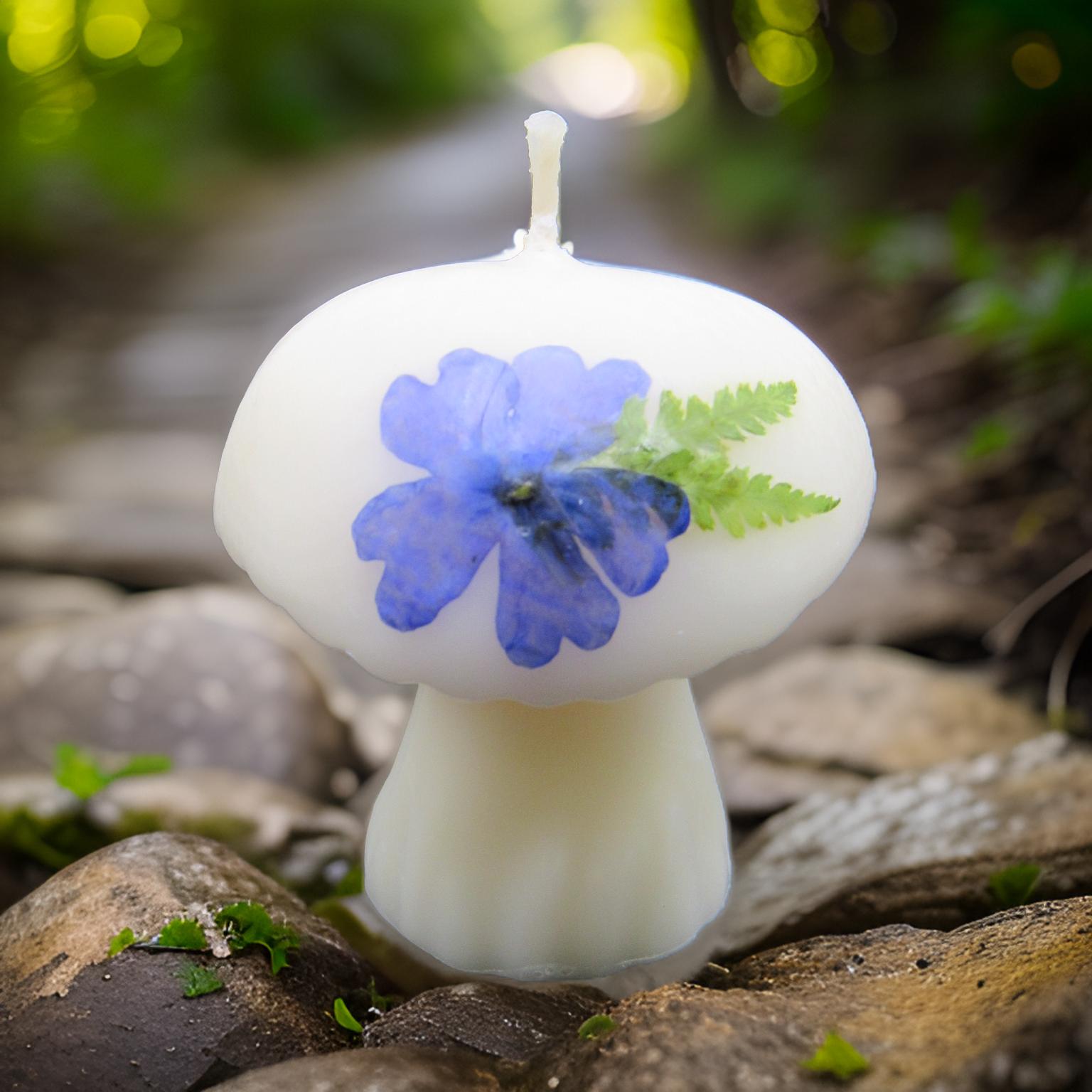 Tiny Mushroom Flower Candle