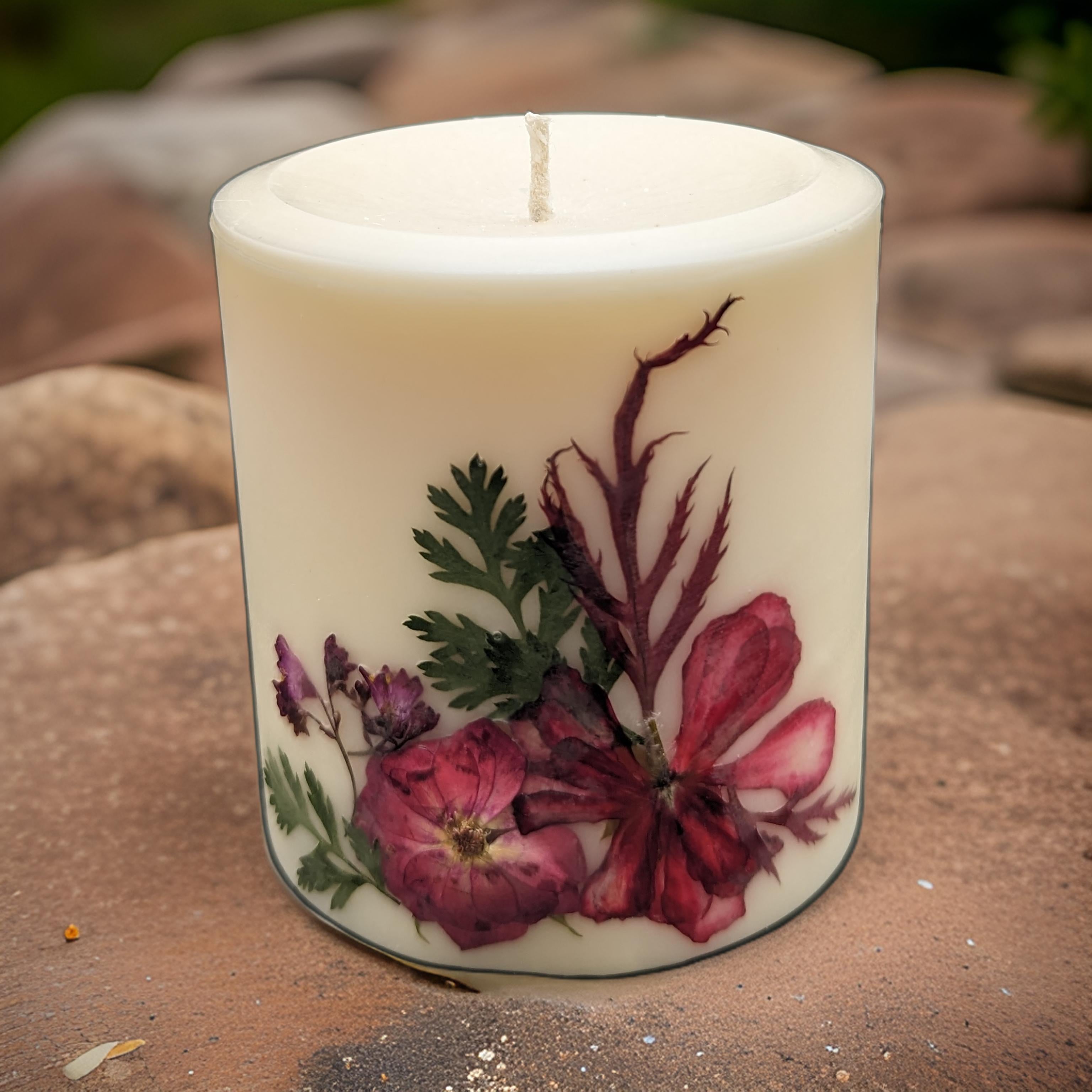 Small Pillar Flower Candle