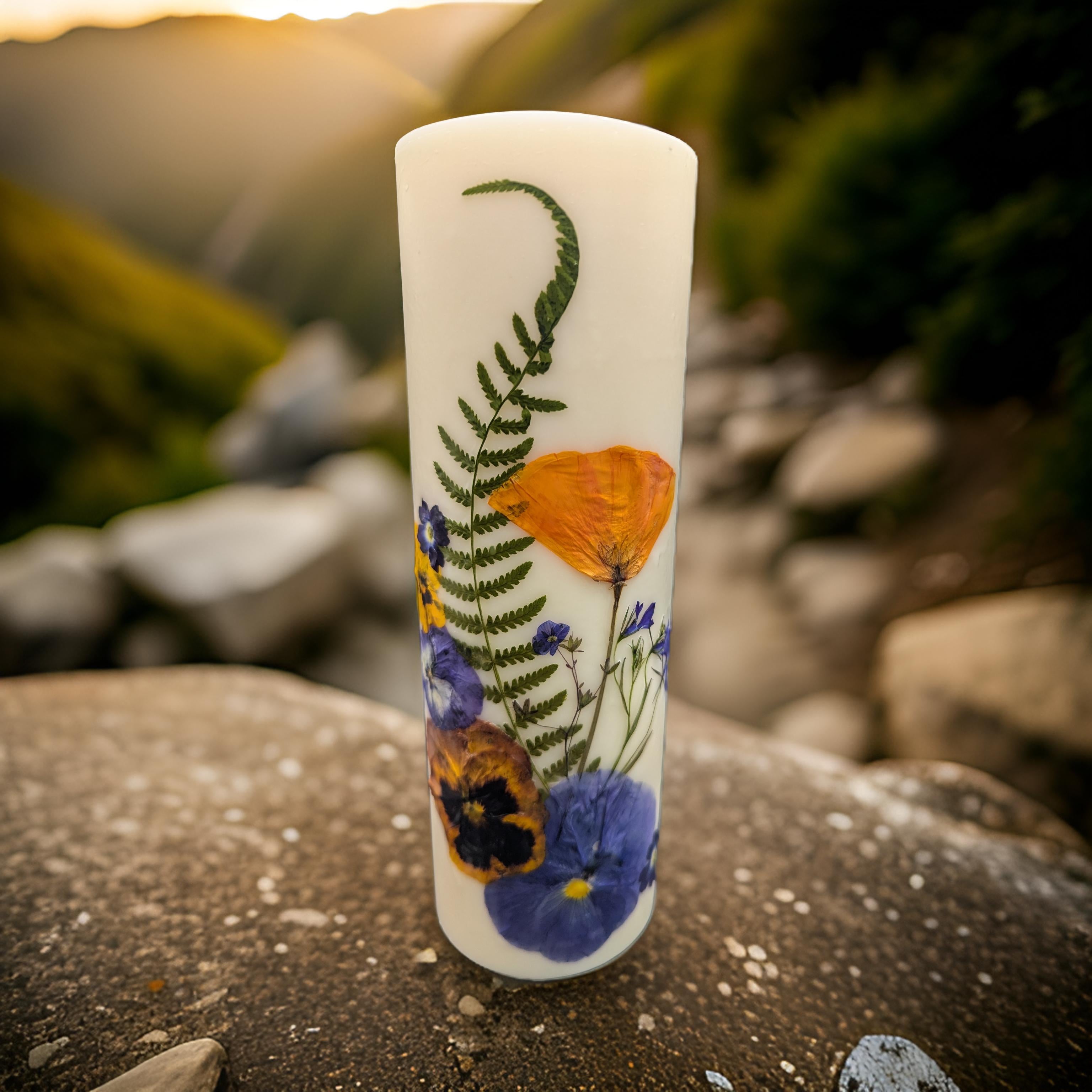 Tall Pillar Flower Candle