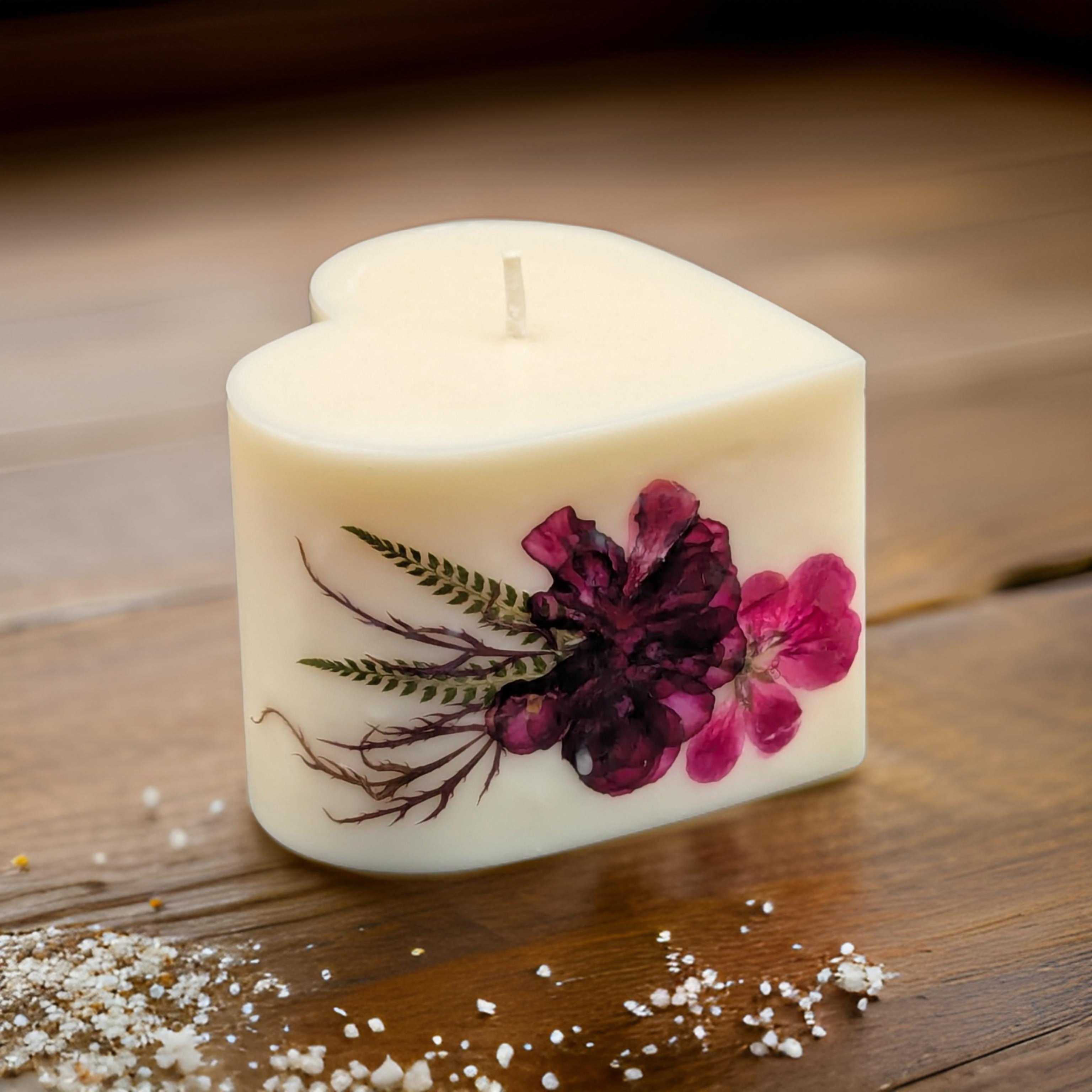 Medium Heart Flower Candle