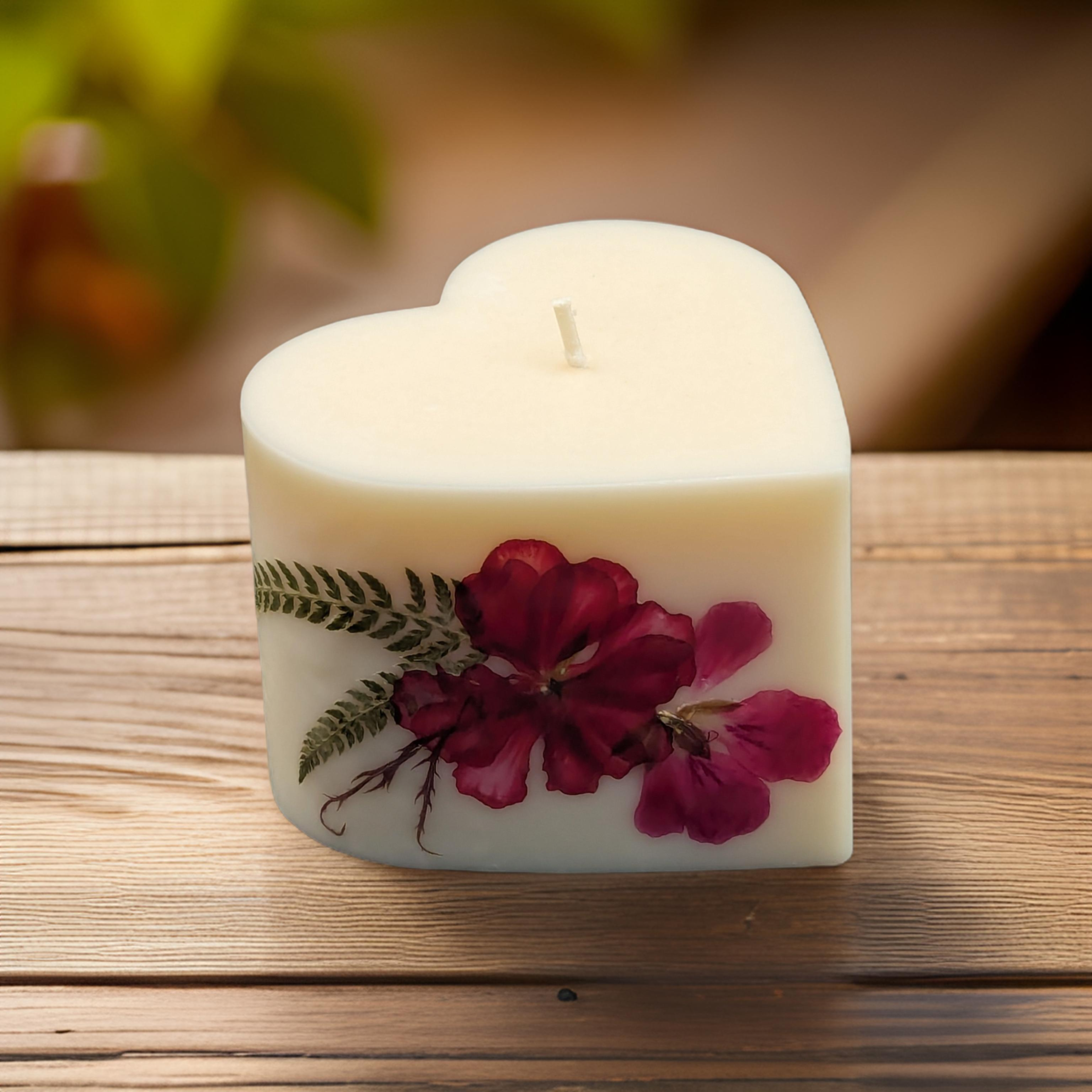 Medium Heart Flower Candle