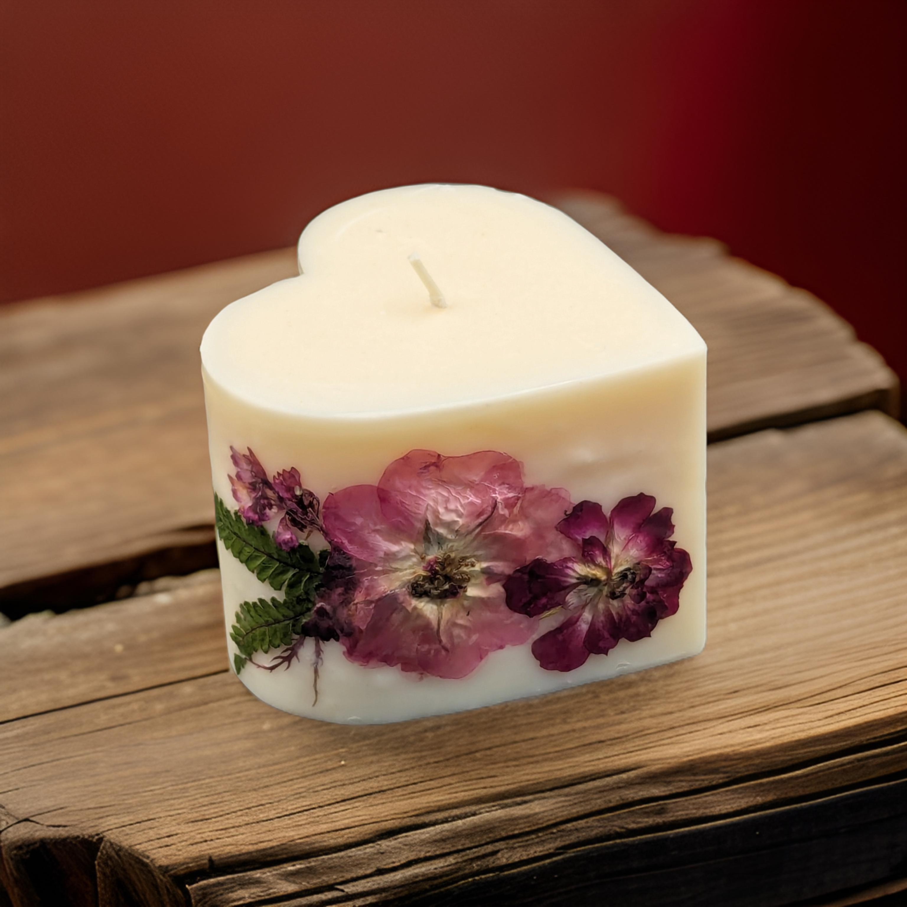 Medium Heart Flower Candle