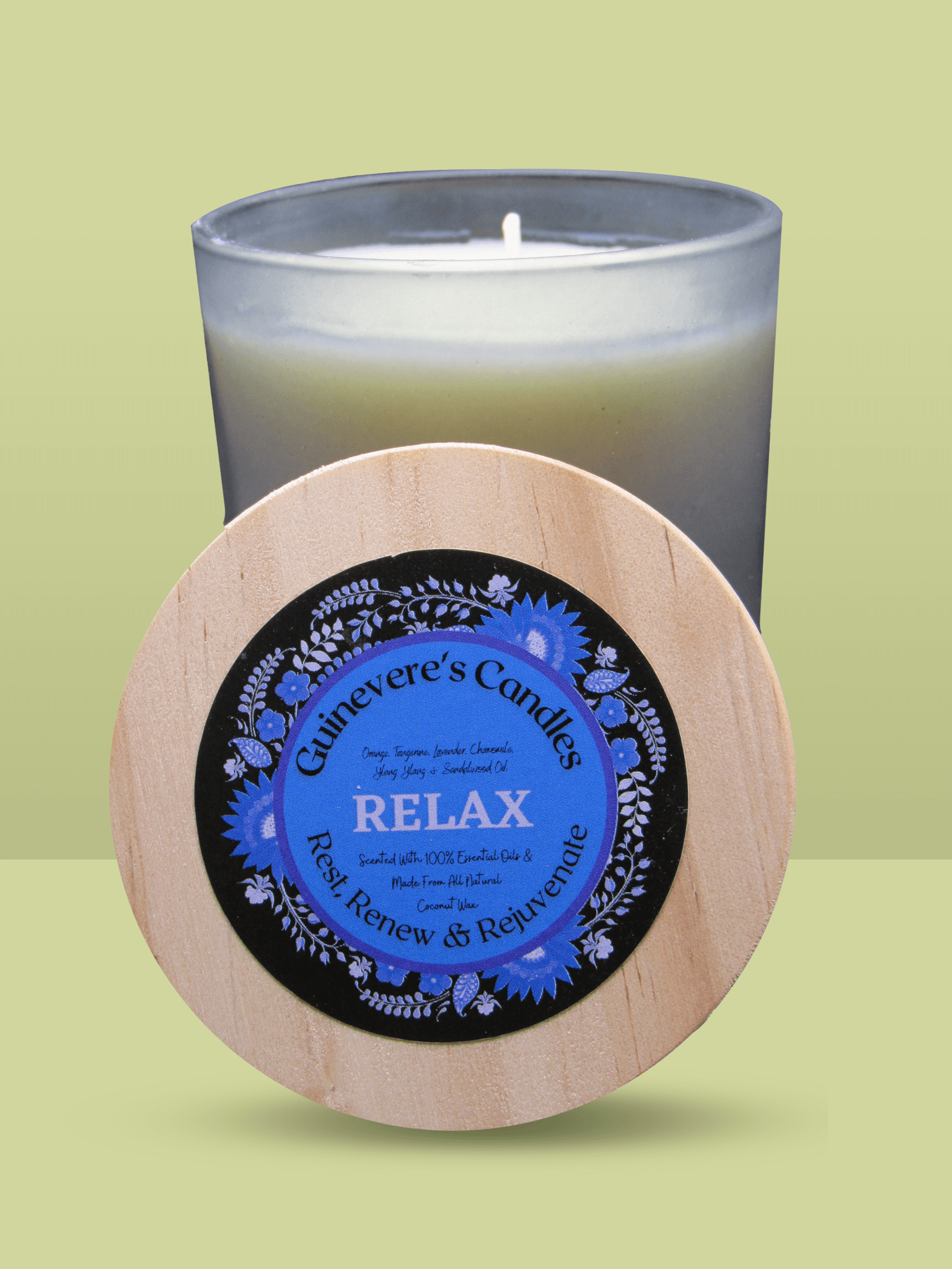 RELAX--REST, RENEW REJUVINATE JAR CANDLE